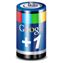 Battery, Google+, plus, One, +1, google Black icon