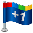 flag, +1, Google+, google, plus, One MidnightBlue icon