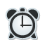 Clock, Alarm, sticker Black icon