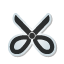 sticker, scissors Black icon