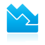 Down, Blue, Area, chart Icon