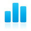 Blue, chart, Bar Icon