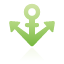 Anchor, green Black icon