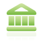 Bank, green Black icon