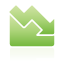 Down, chart, green, Area Icon