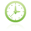 Clock, green Black icon