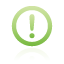 Circle, frame, green, exclamation Icon