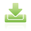 inbox, green Black icon