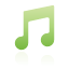 music, green Black icon