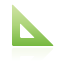 green, triangle, ruler Icon