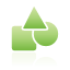 green, shapes Black icon