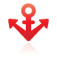 Anchor, red Black icon