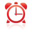 Clock, Alarm, red Black icon