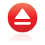 red, Eject, button Black icon