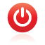 button, power, red Black icon