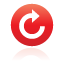 button, rotate, Cw, red Icon