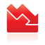 Area, red, Down, chart Icon