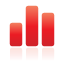 red, Bar, chart Icon