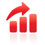 chart, Up, red, Bar Icon