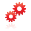 gears, red Black icon