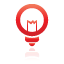 red, light, bulb Icon