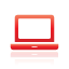 Laptop, red Black icon