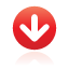 Down, red, navigation Black icon