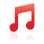 music, red Black icon