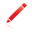 pencil, red Black icon