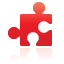Puzzle, red Black icon
