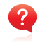 Balloon, red, question Black icon