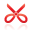 scissors, red Black icon