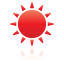 sun, weather, red Icon