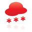 Snow, red, weather Black icon
