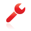 Wrench, red Black icon