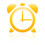 Clock, yellow, Alarm Black icon