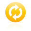 Synchronize, button, yellow Black icon