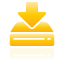 Hard, drive, download, yellow Icon