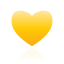 Heart, yellow Black icon