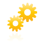 gears, yellow Black icon