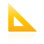 ruler, triangle, yellow Black icon