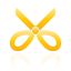 yellow, scissors Black icon