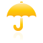 Umbrella, yellow Black icon
