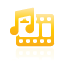 yellow, music, video Icon