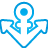 Anchor, Blue, Basic Icon