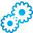 Blue, Basic, gears Icon