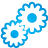 Blue, Basic, gears Black icon