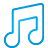 Basic, music, Blue Black icon