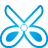 Blue, scissors, Basic Icon