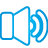 speaker, Blue, Basic Black icon